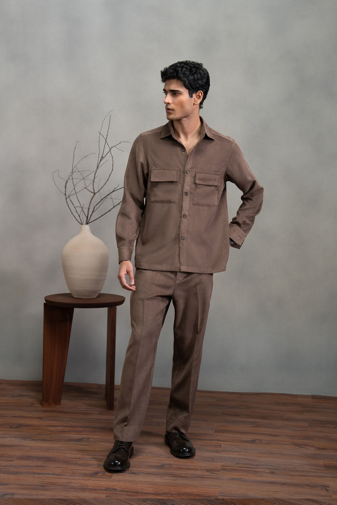 Brown Corduroy Co-ord Set