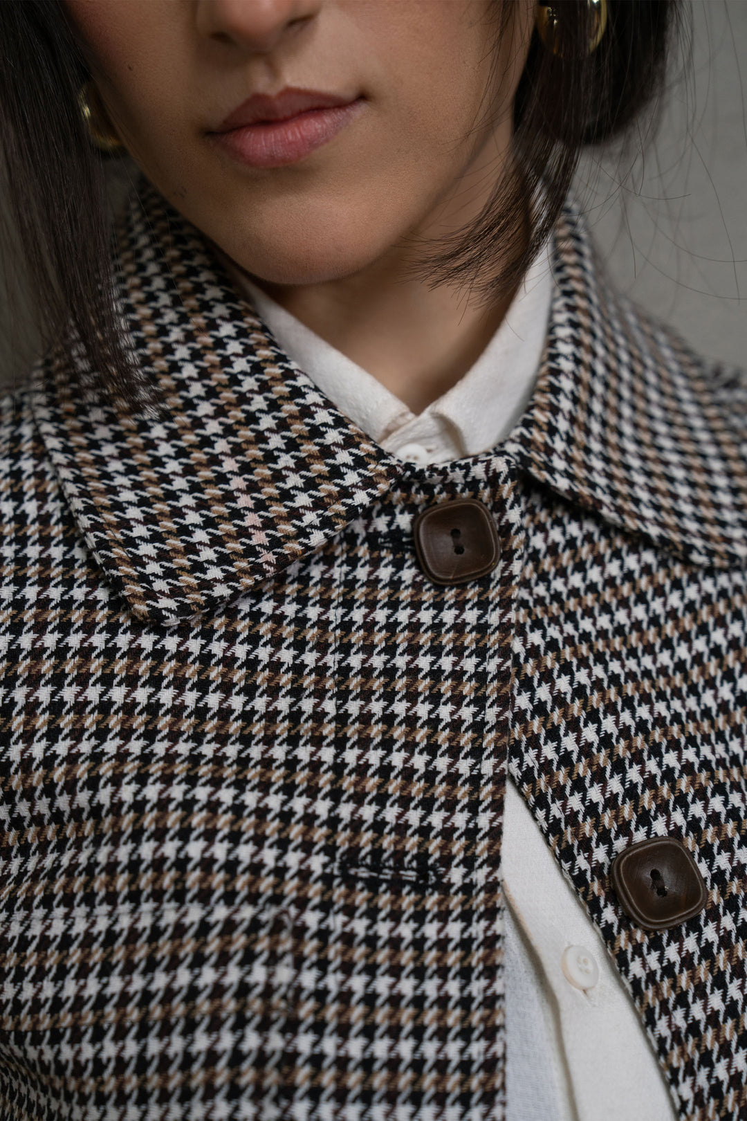 Multi Houndstooth Cropped Jacket