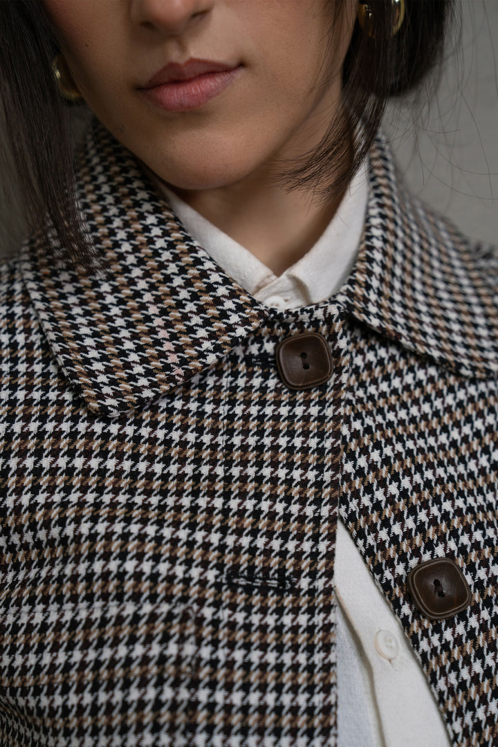 Multi Houndstooth Cropped Jacket