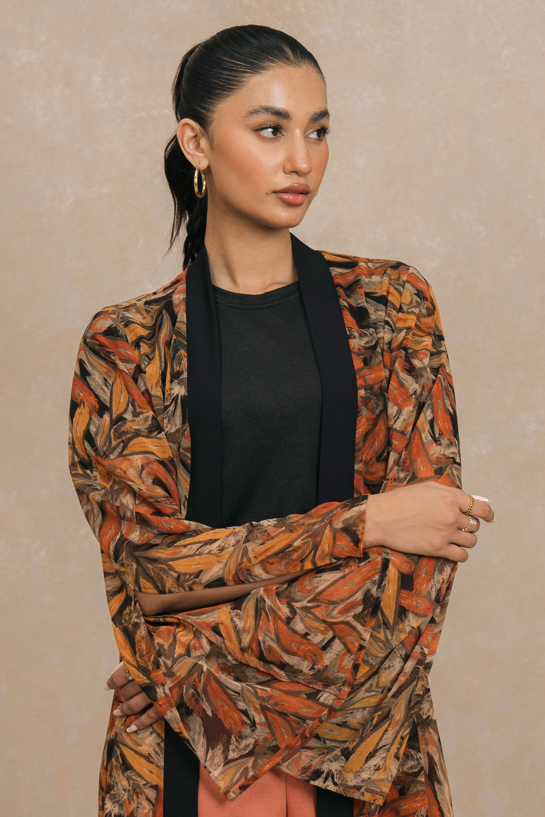 Rust Multi Floral Print Shrug