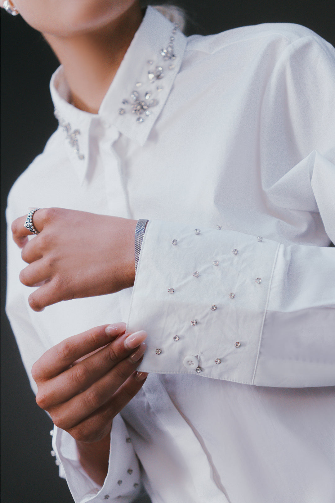 White Embellished Shirt