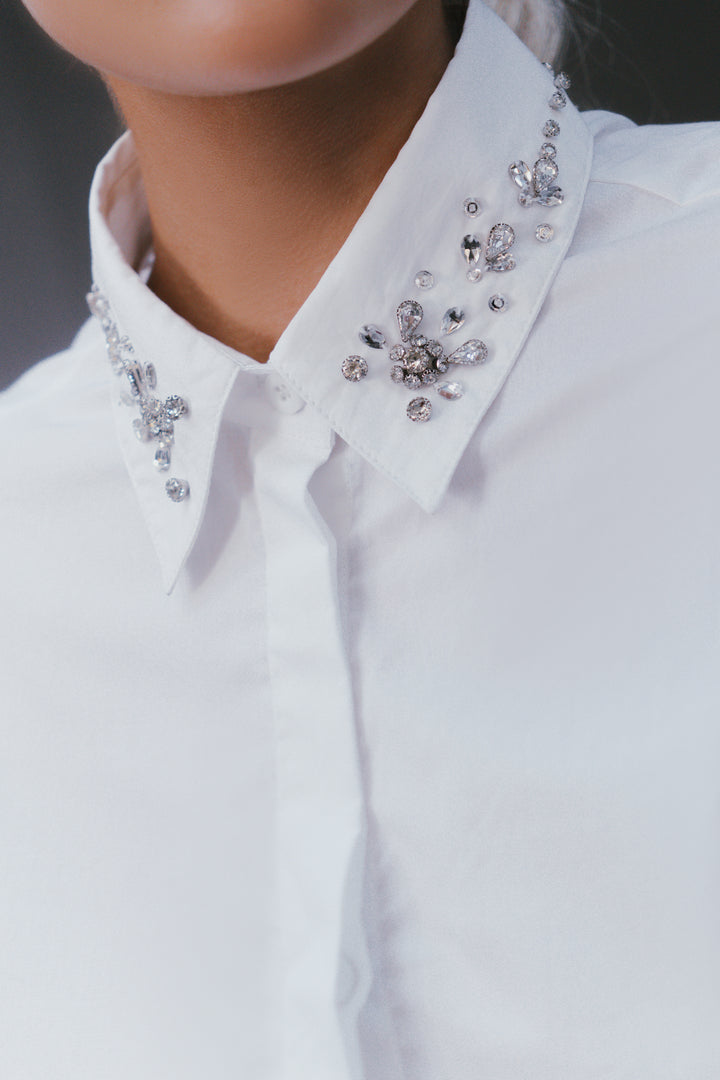 White Embellished Shirt