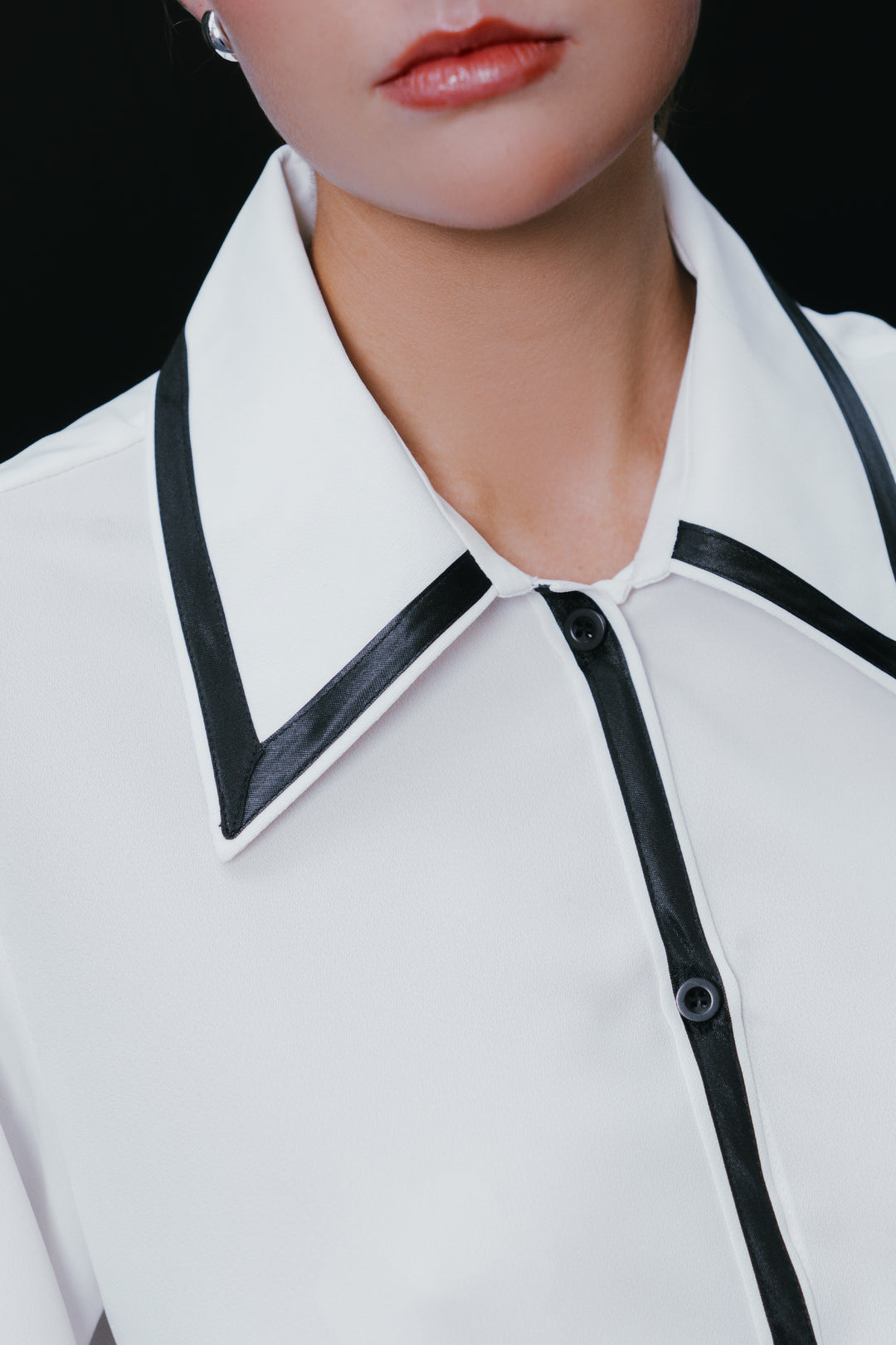 White Shirt with Piping