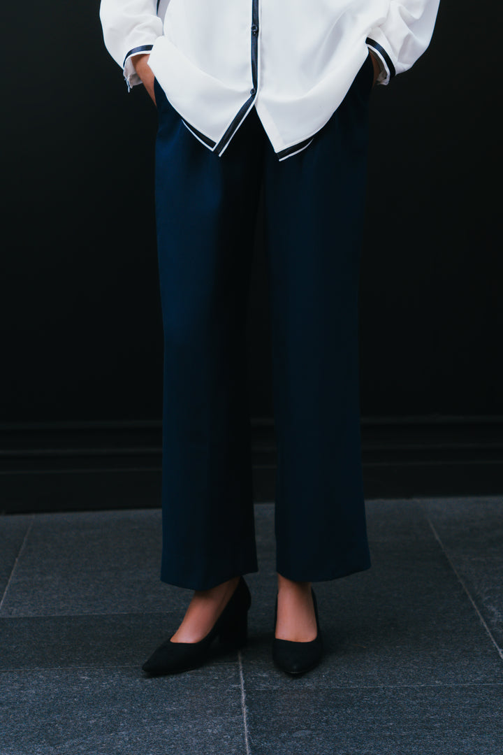 Navy Straight Fit Trouser