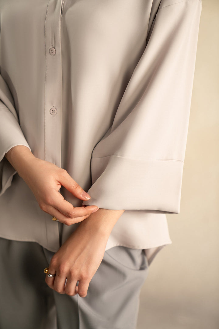 Light Grey Flowy Shirt