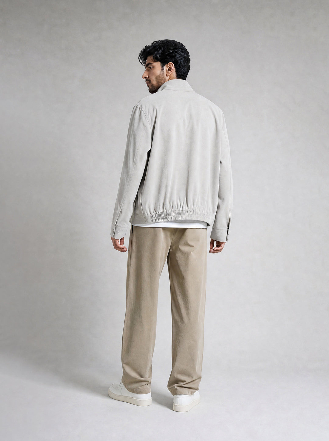 Beige Linen Textured Jacket