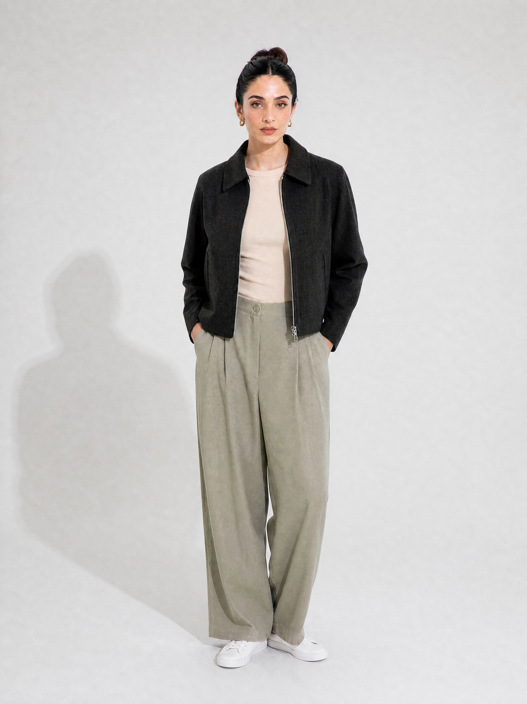 Black Striped Wool Jacket