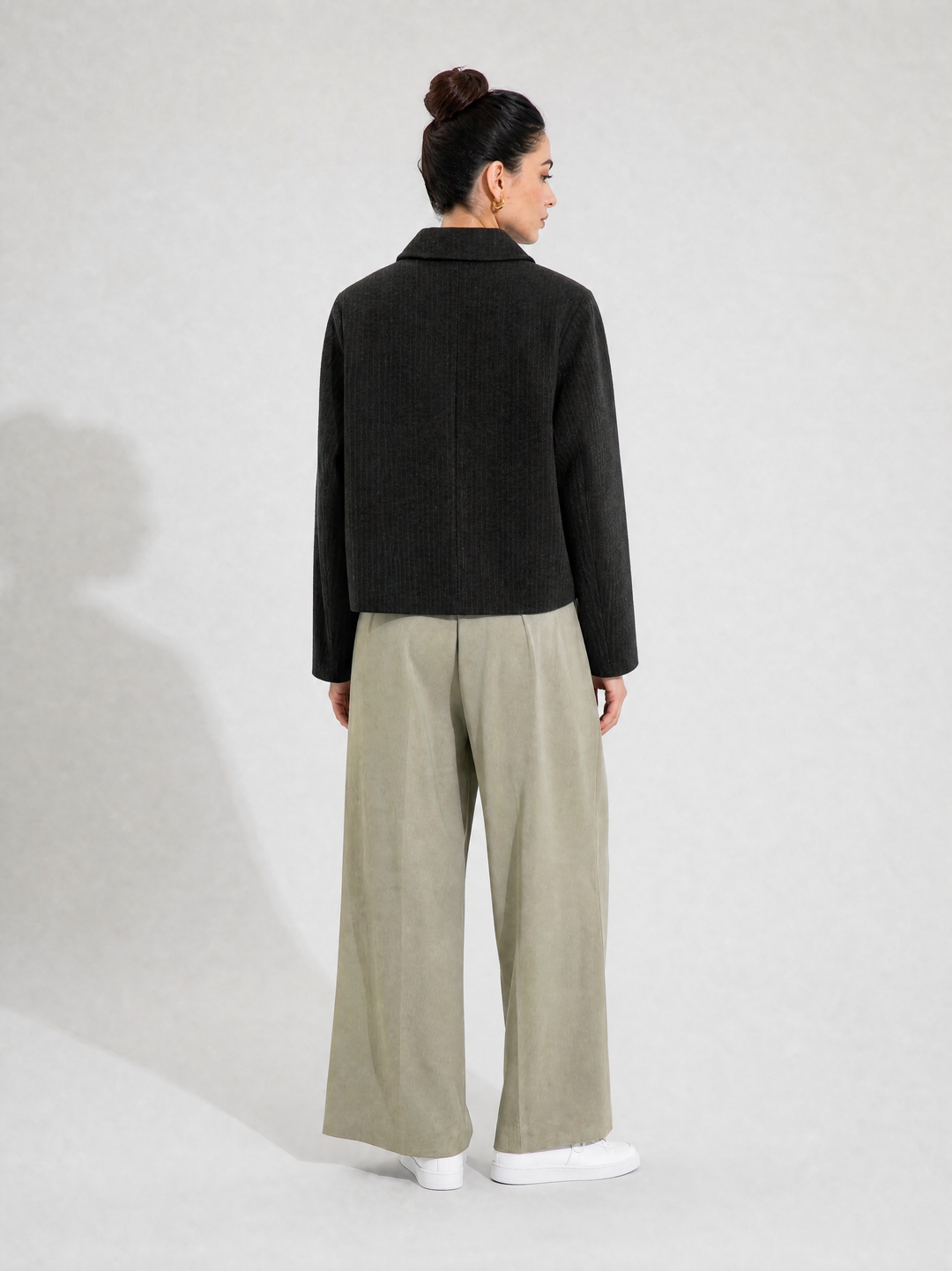 Black Striped Wool Jacket