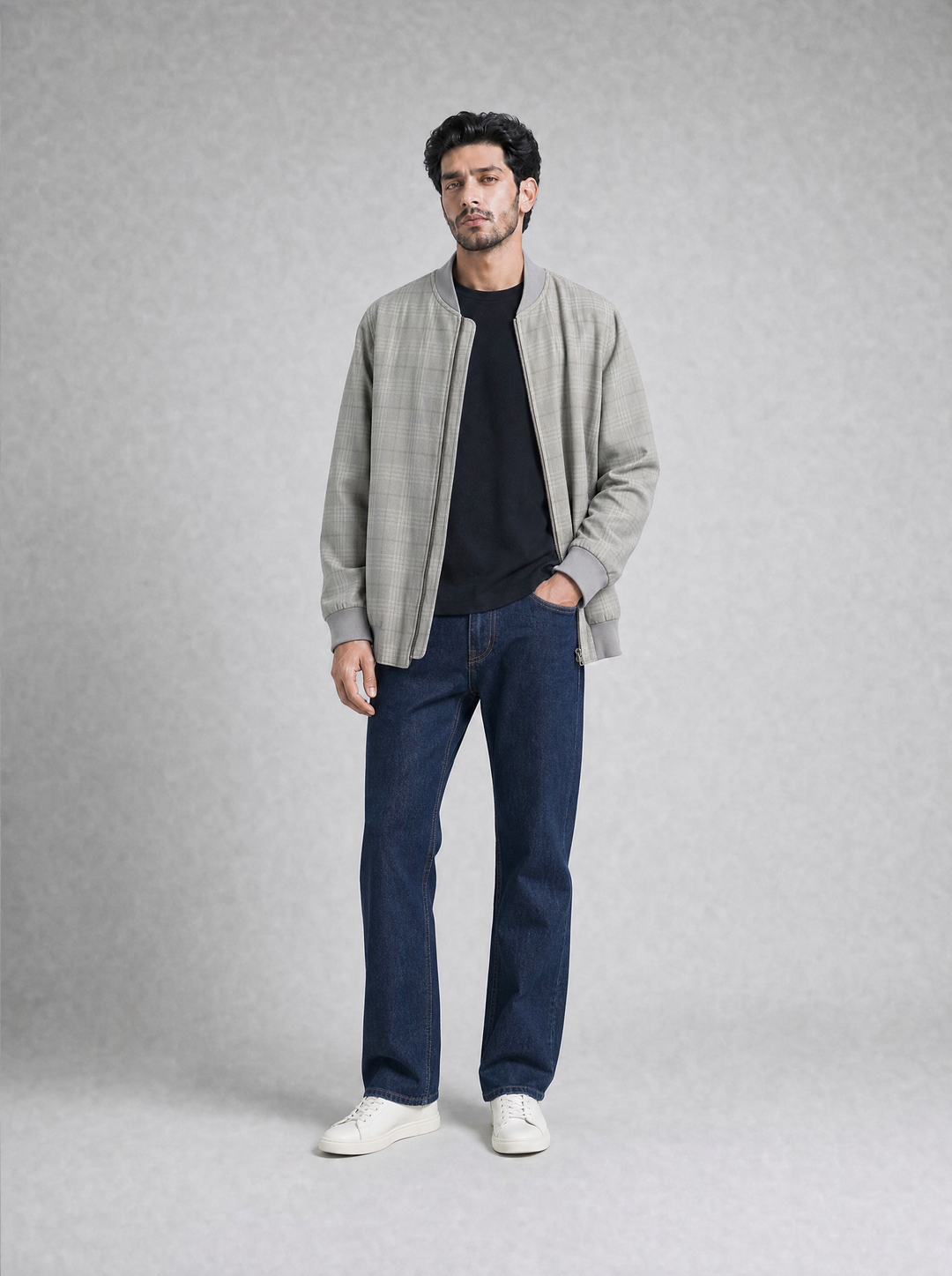 Light Gray Bomber Jacket