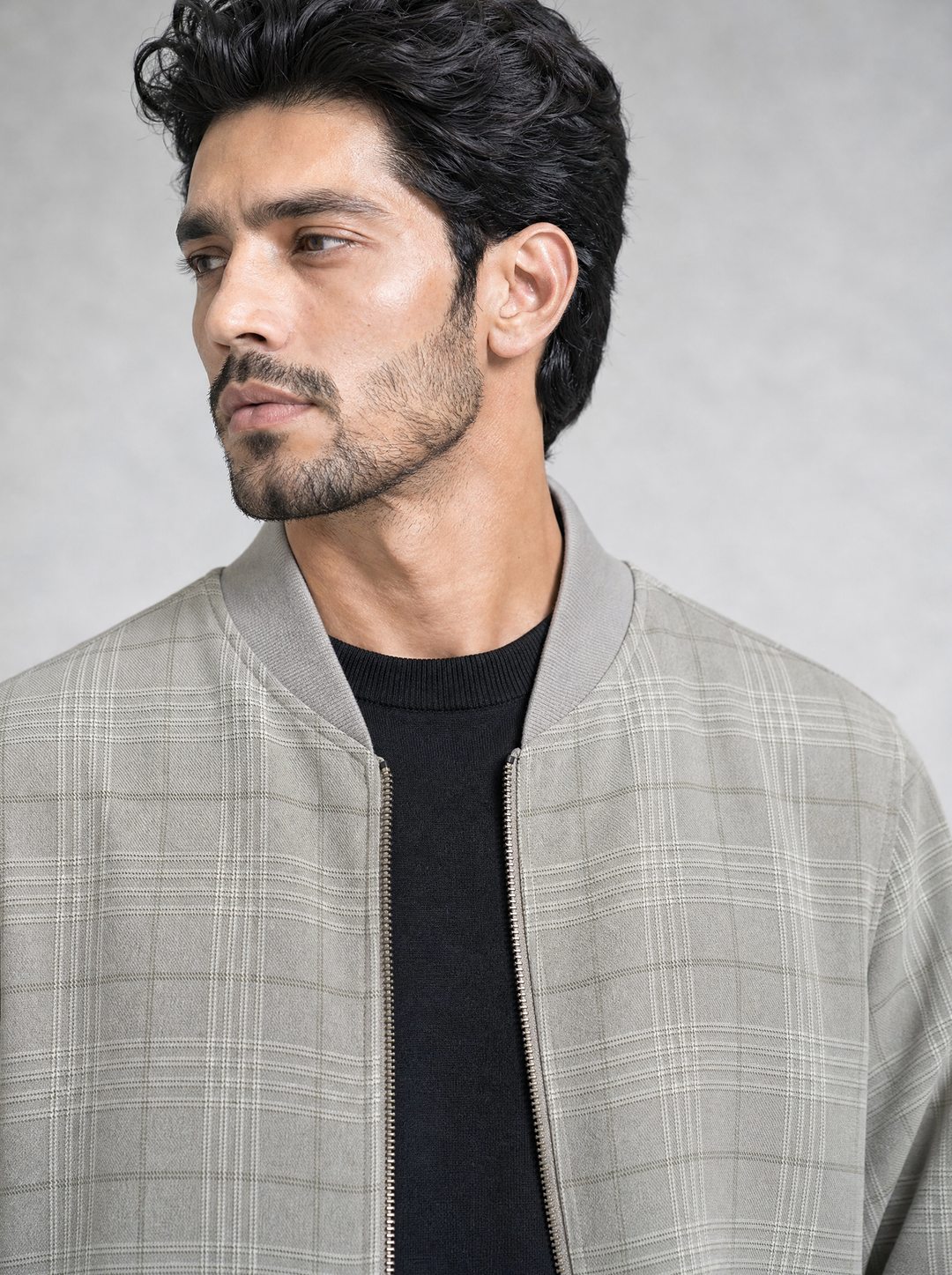 Light Gray Bomber Jacket