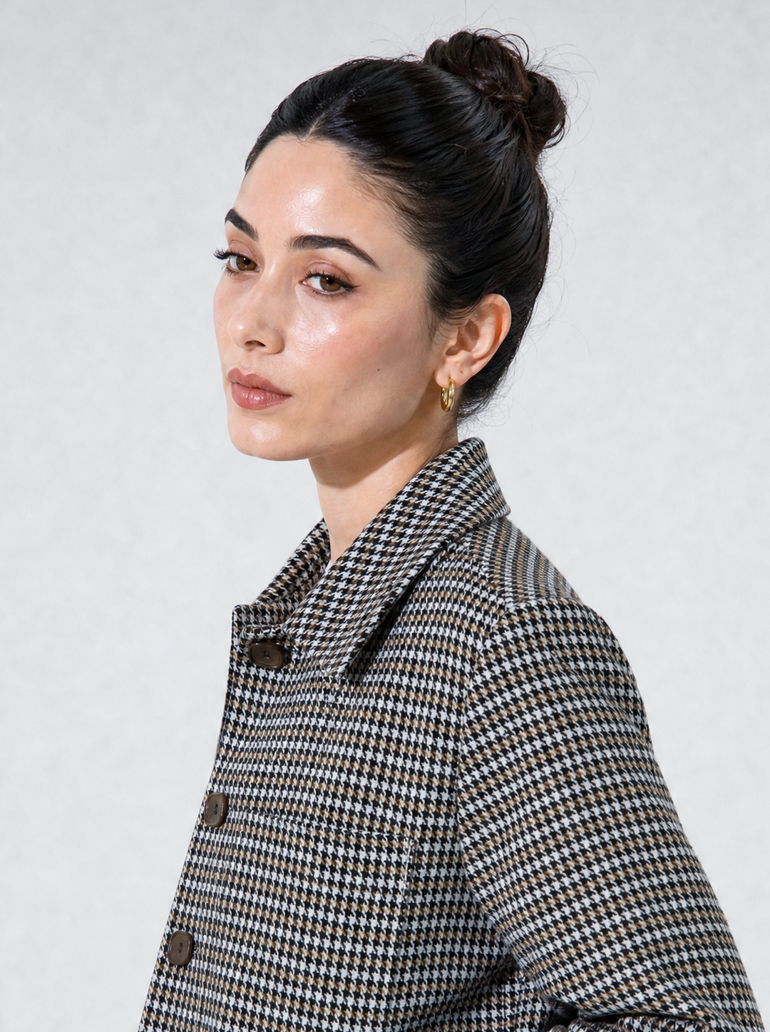Multi Houndstooth Cropped Jacket