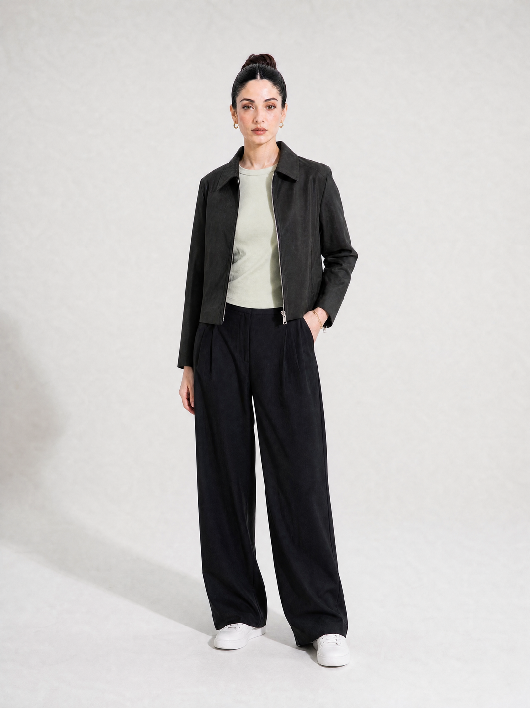 Black Striped Wool Jacket