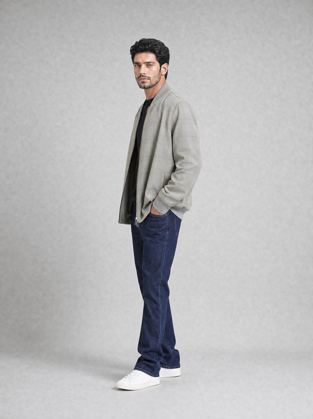 Light Gray Bomber Jacket