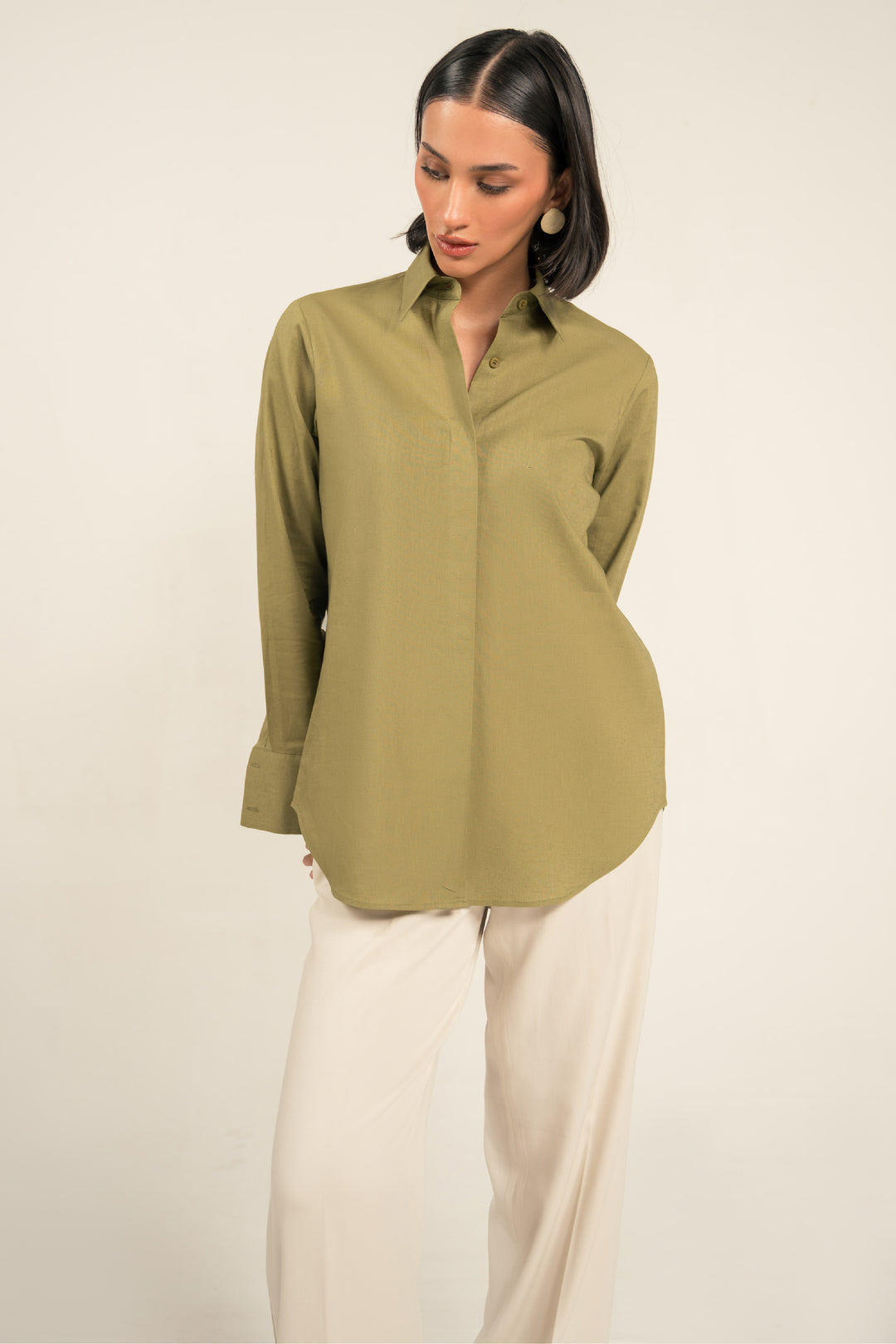 Olive Linen Shirt