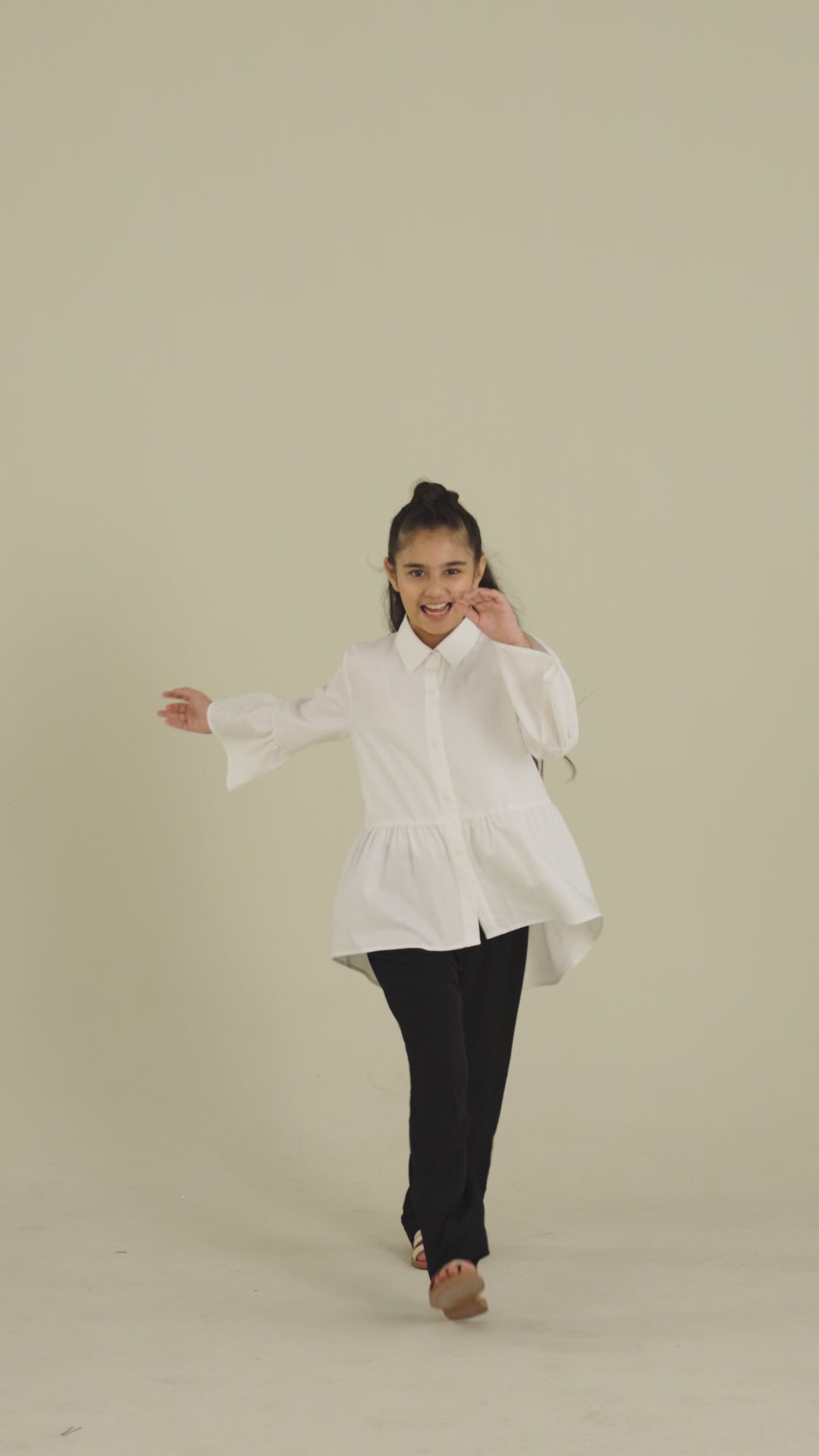 White Shirt with Ruffle Detail