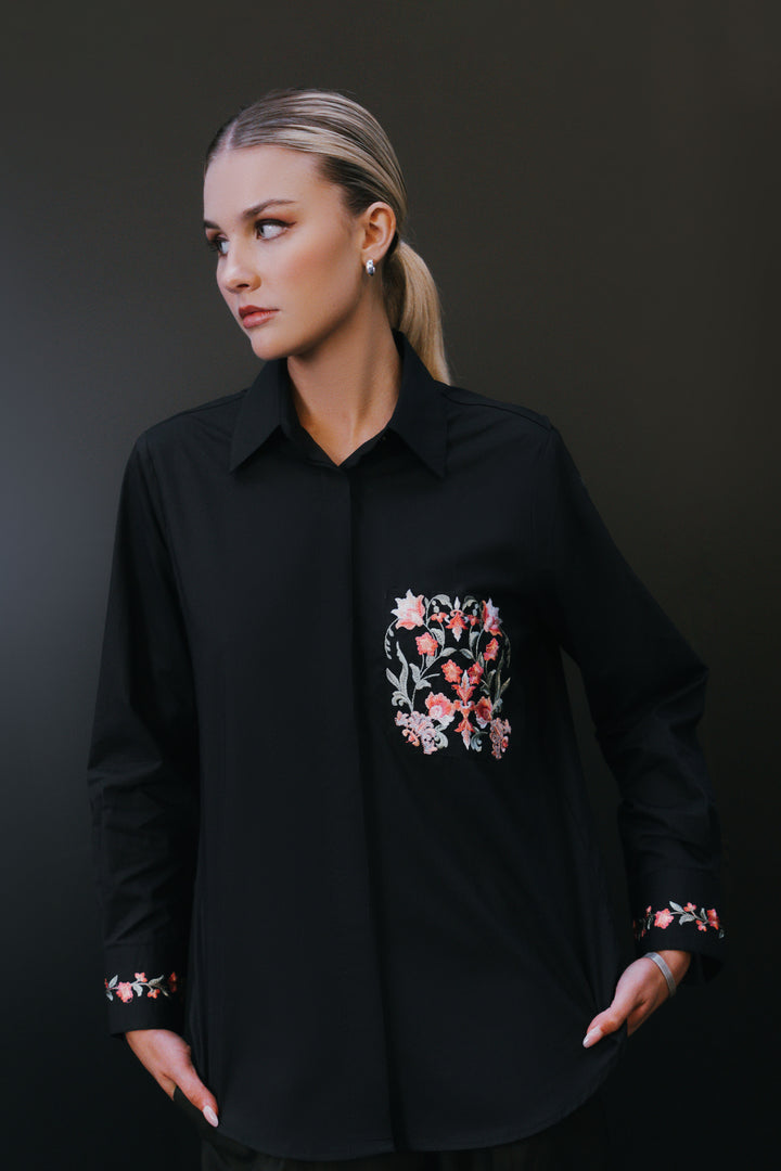 Black Embroidered Shirt