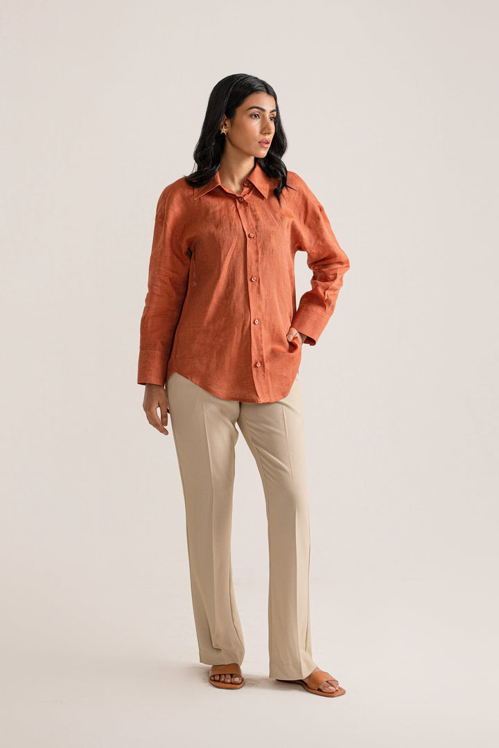 Rust Linen Shirt