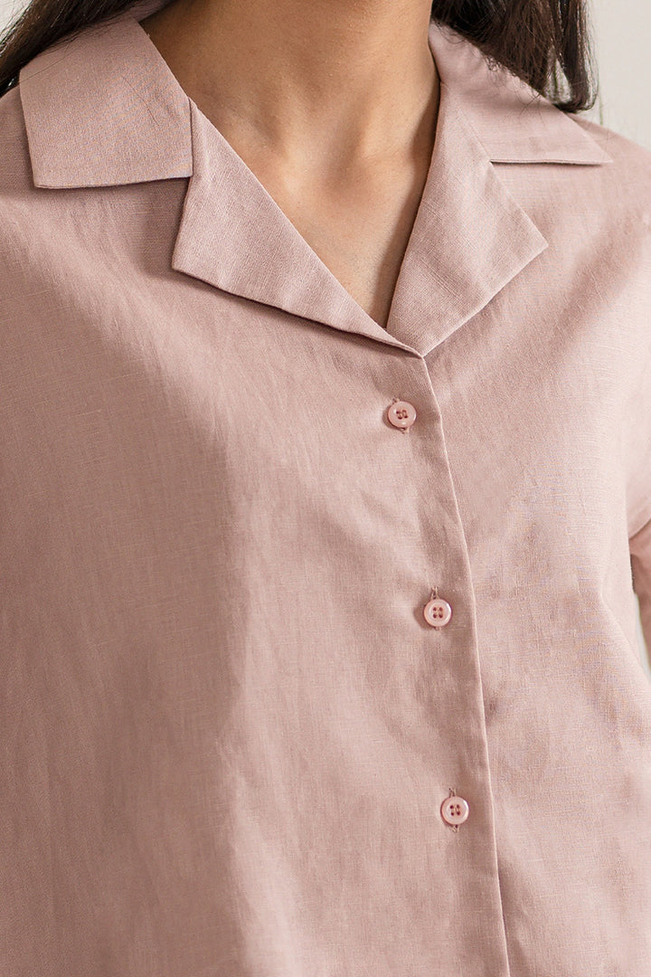Tea Pink Full Sleeves Shirt