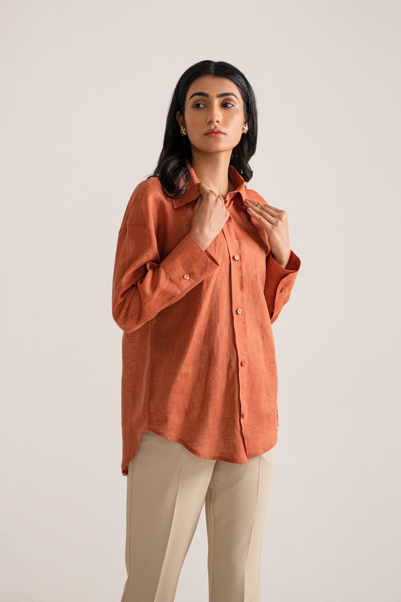 Rust Linen Shirt price