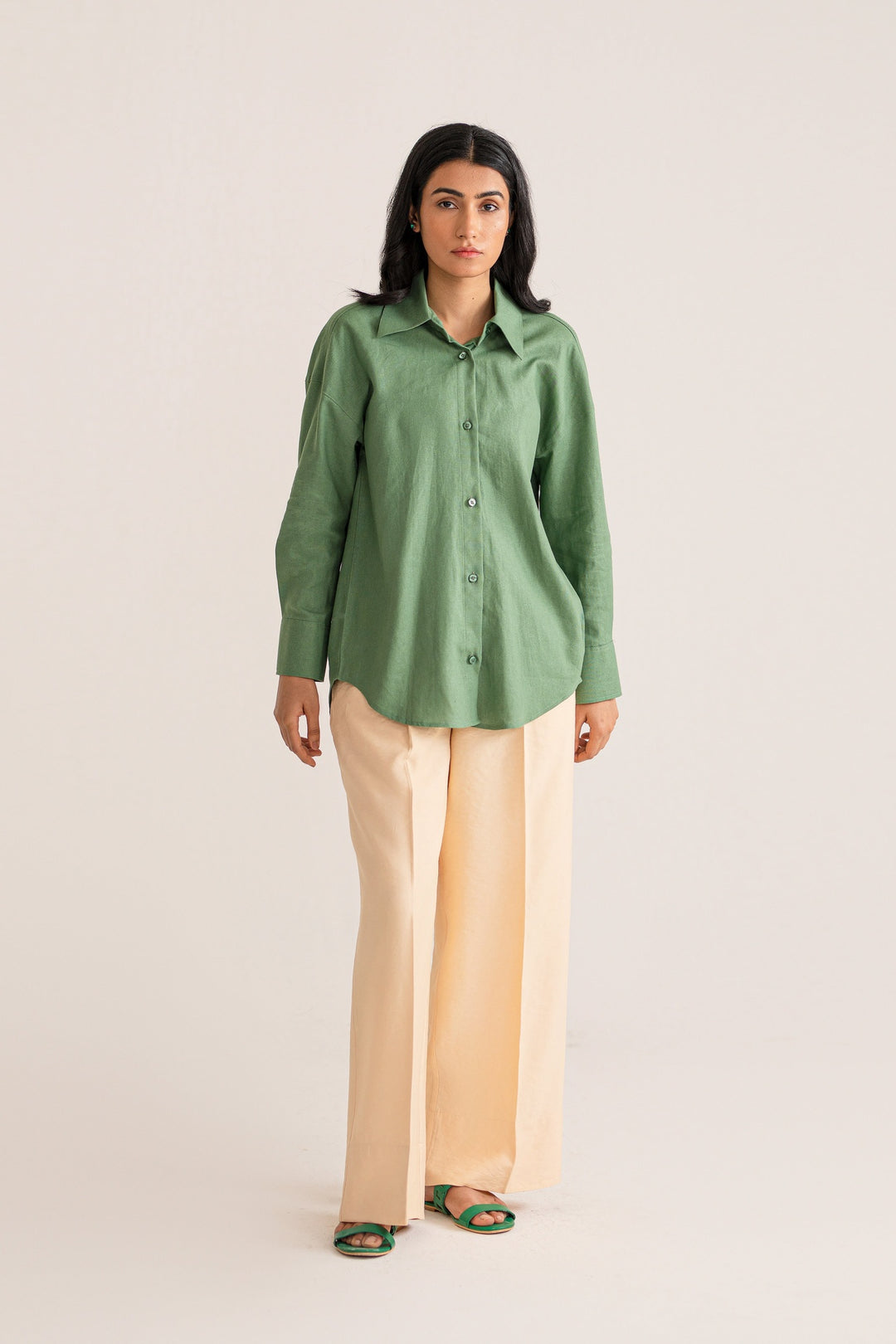 Green Linen Shirt