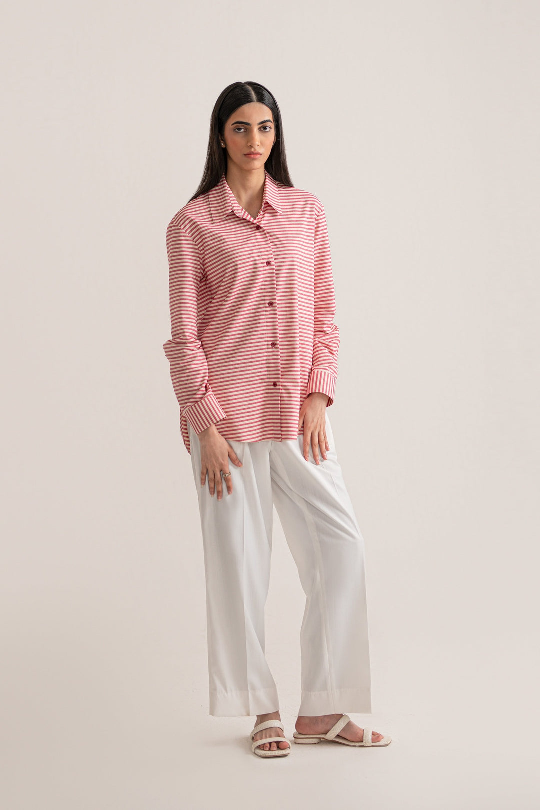 Pink Striped Oxford Shirt