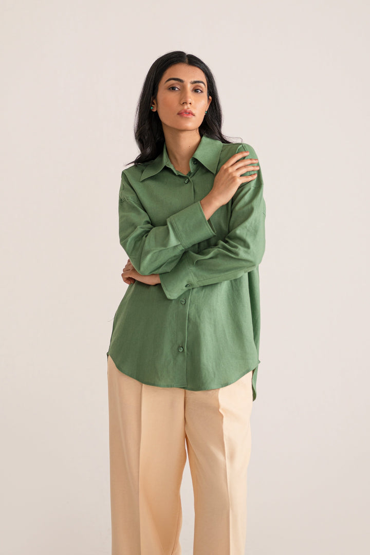 Green Linen Shirt price