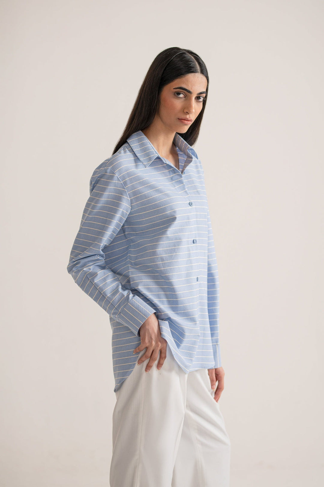 Sky Blue Striped Shirt